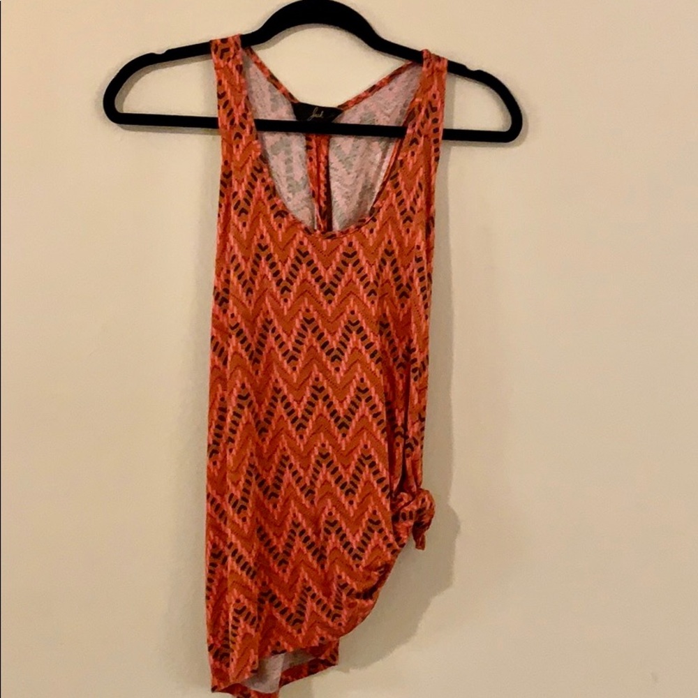 Coral Aztec Pattern Racerback Tank